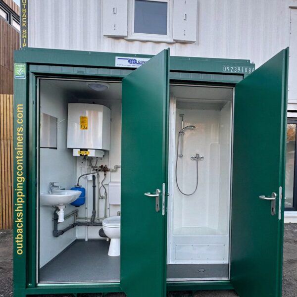Toilet & Shower Block — 8 x 5 ft Brand New Portable — Green — No 855G