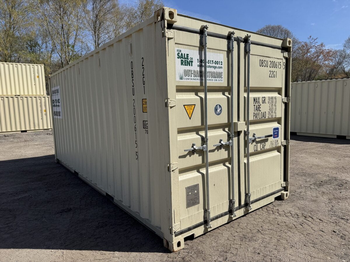 20ft New Shipping Container – Wind & Watertight – Beige – Unit OBSU200615-5