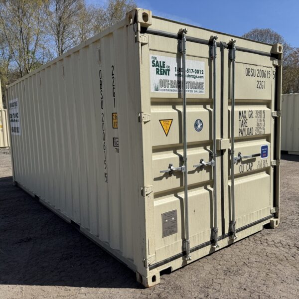 20ft New Shipping Container – Wind & Watertight – Beige – Unit OBSU200615-5