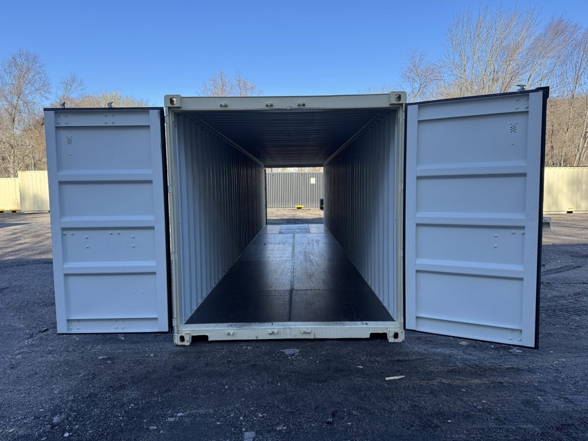 40ft New Shipping Container – Wind & Watertight – Beige – Unit FXLU601849-3