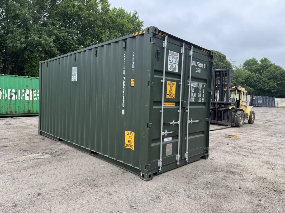 20ft New High Cube Shipping Container – Wind & Watertight – Green