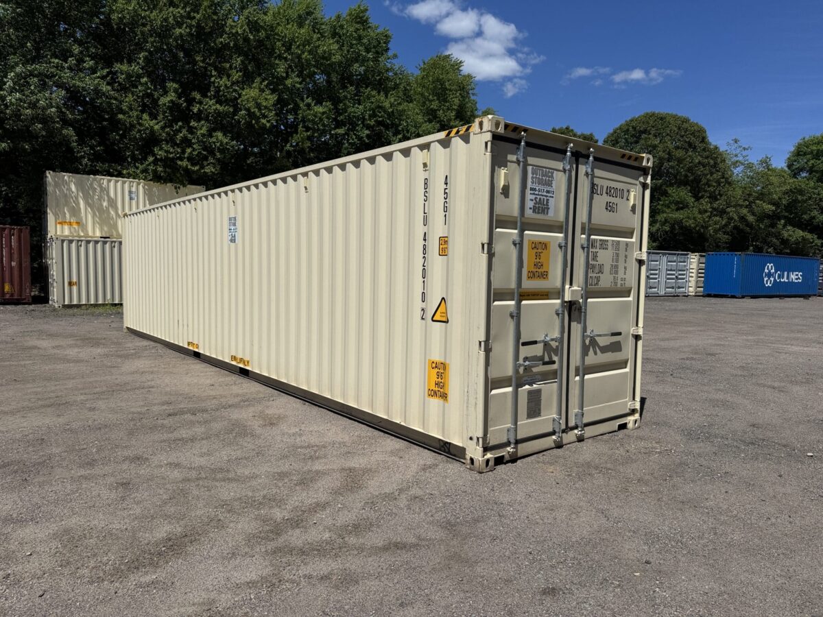 40ft New High Cube Shipping Container – Wind & Watertight – Beige – Unit BSLU482010-2