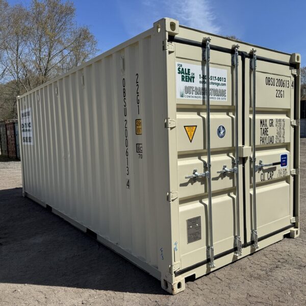 20ft New Shipping Container – Wind & Watertight – Beige – Unit OBSU200613-4