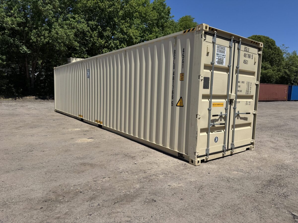 40ft New High Cube Shipping Container – Wind & Watertight – Beige – Unit BSLU481766-5