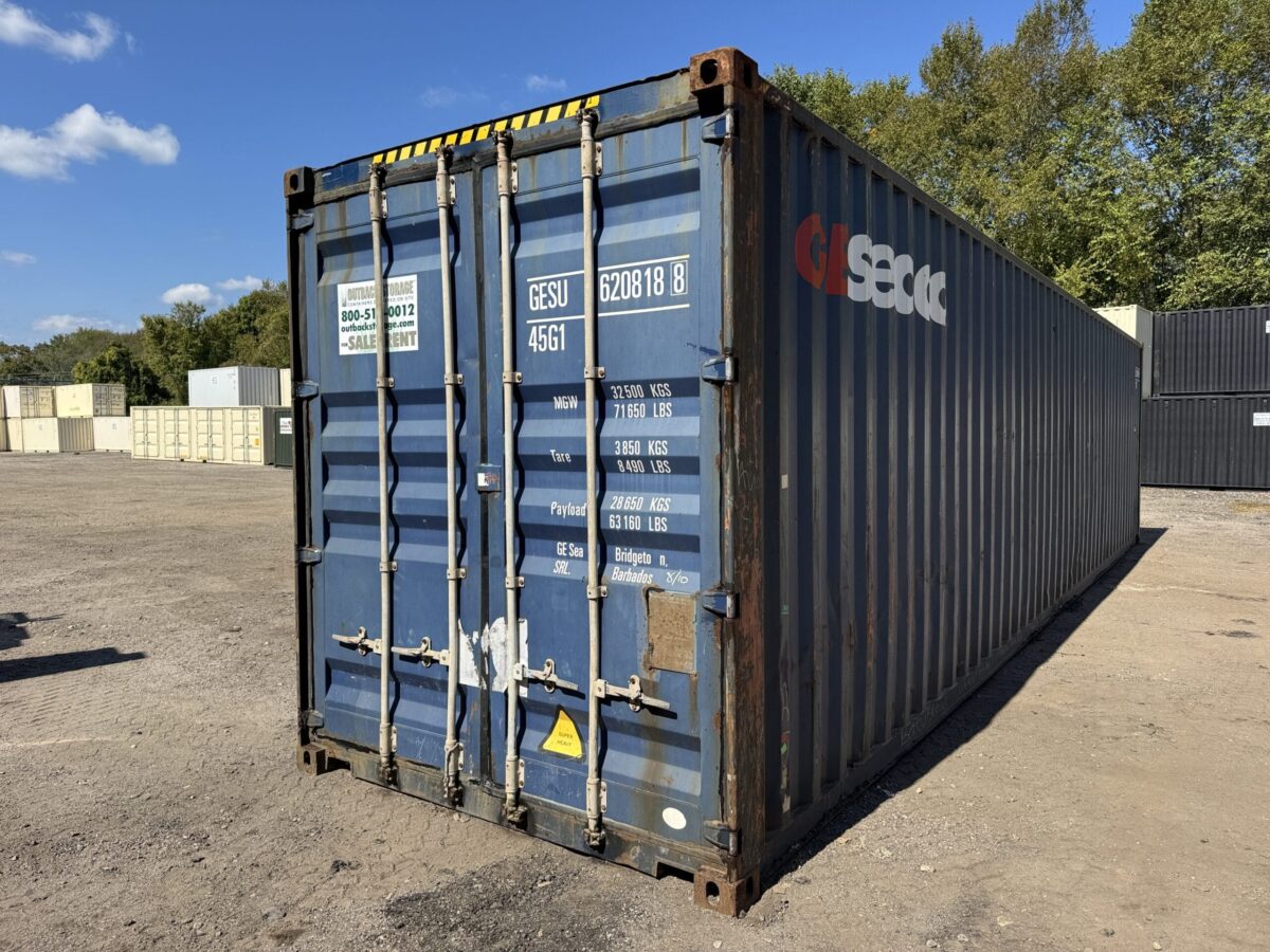 40ft Used High Cube Shipping Container – Wind & Watertight – Blue – Unit GESU620818-8