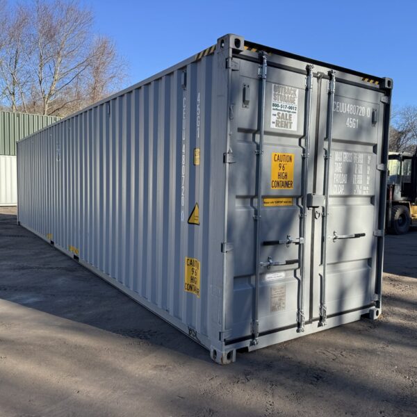 40ft New High Cube Shipping Container – Wind & Watertight – Gray – Unit CEUU480720-0