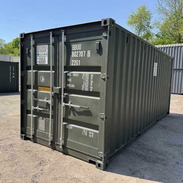 20ft New Shipping Container – Wind & Watertight – Green – Unit BBUU802707-8