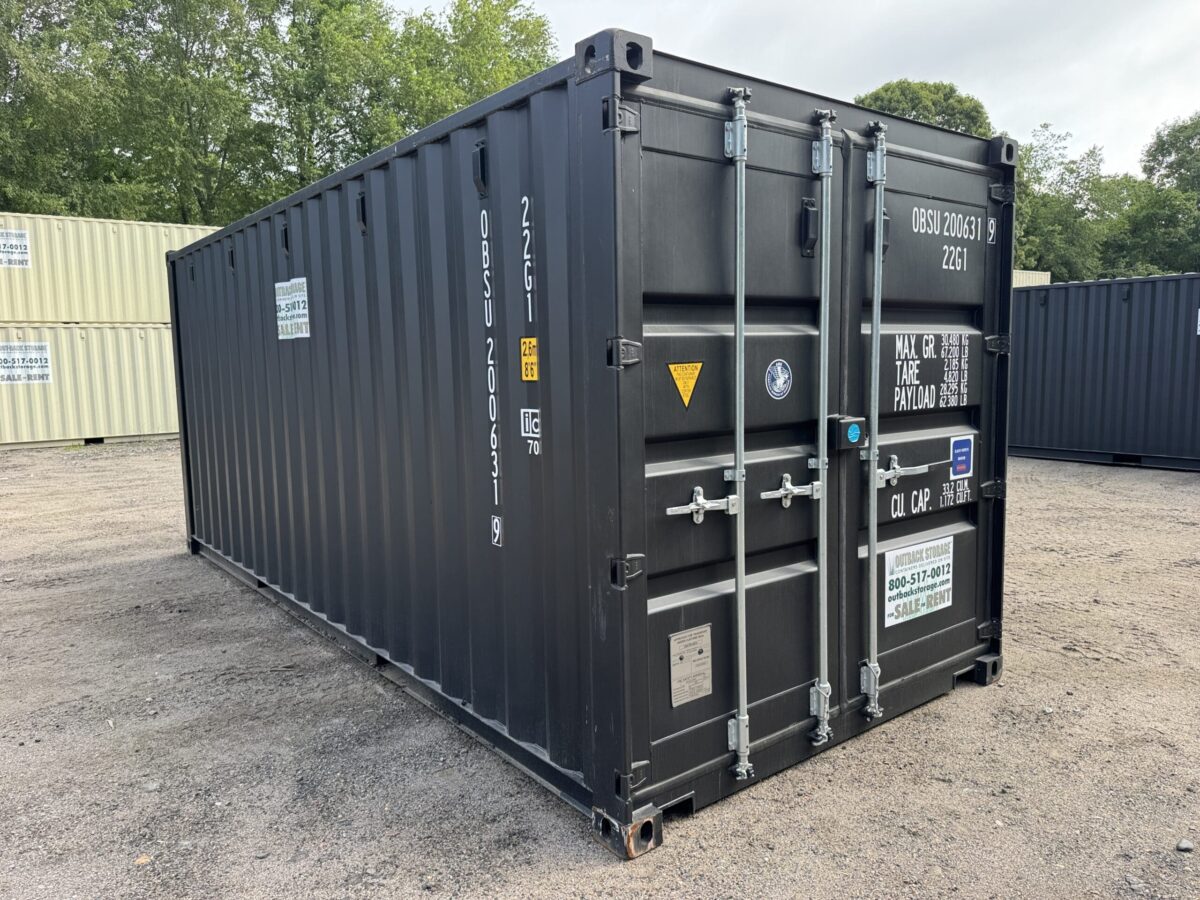 20ft New Shipping Container – Wind & Watertight – Black – Unit OBSU200631-9