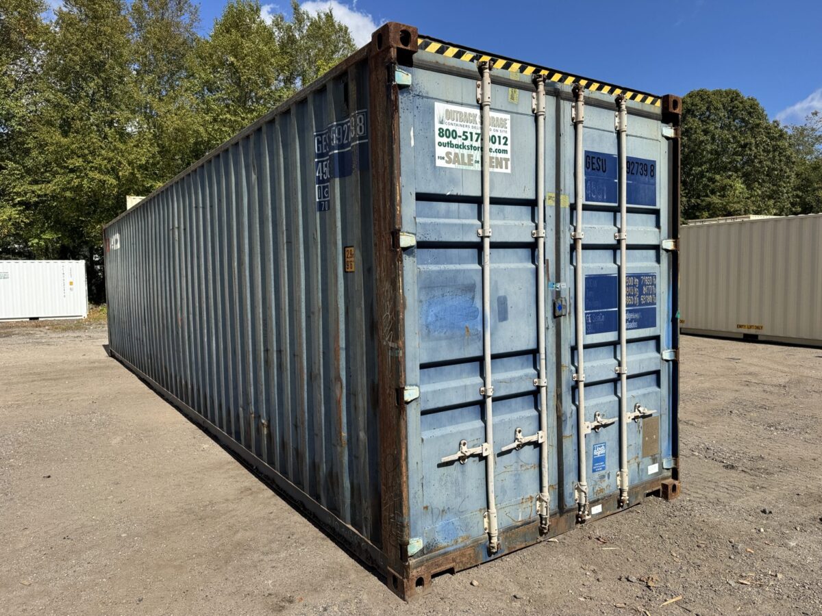 40ft Used High Cube Shipping Container – Wind & Watertight – Blue – Unit GESU592739-8